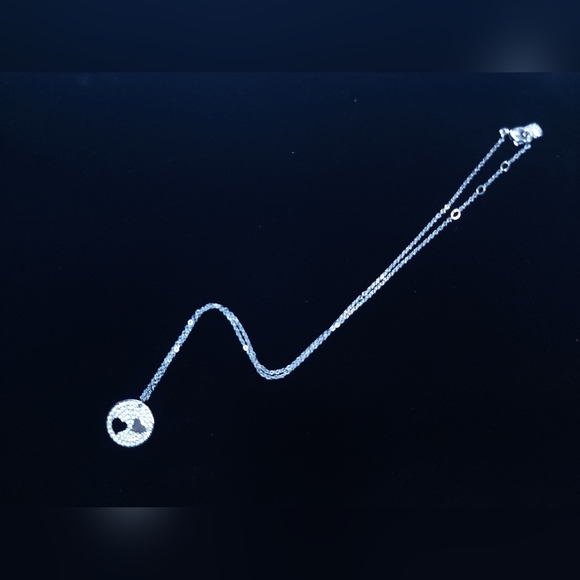 Swarovski Metropolis Pendant Necklace Silver Open Heart Retied - Picture 7 of 9